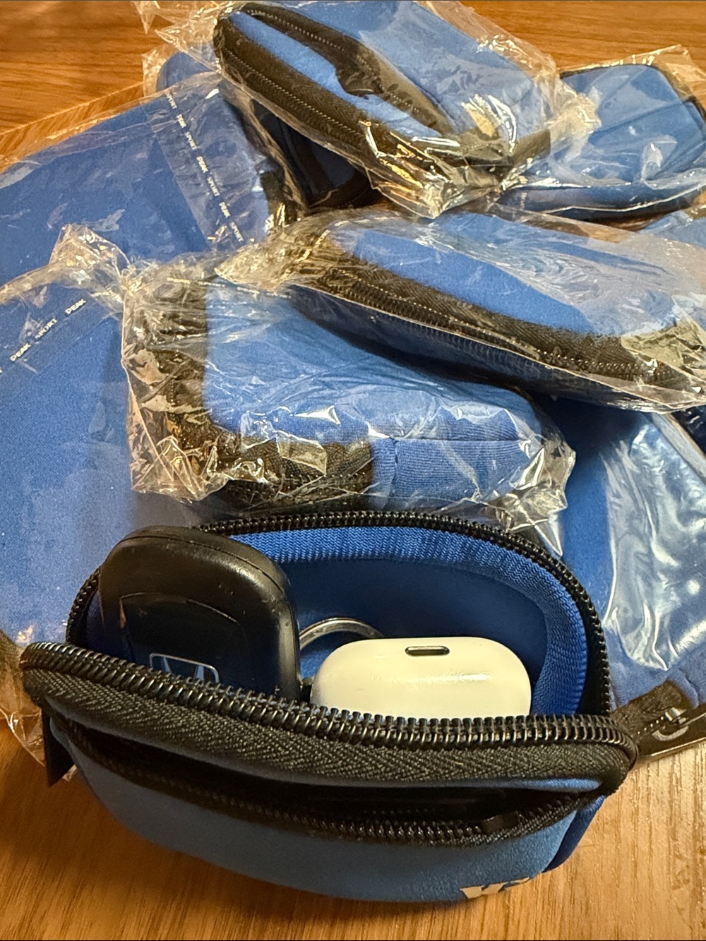 Blue Neoprene Phone Holster with Zipper - Protective Clip Pouch